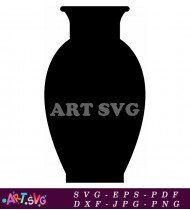 Classic Round Vase with A Thick Neck SVG