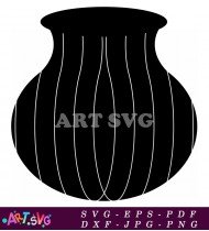 Abstract Black And White Dotted Vase SVG