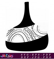 Black And White Abstract Ornate Vase SVG