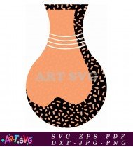 Abstract Black And Orange Speckled Vase SVG