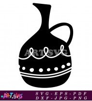 Black And White Patterned Ceramic Jug SVG