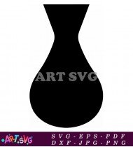 Simple Black and White Vase Outline SVG