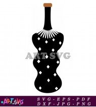 Black and White Vase Geometric Pattern SVG