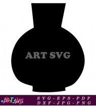 Stylish Black And White Vase Silhouette SVG