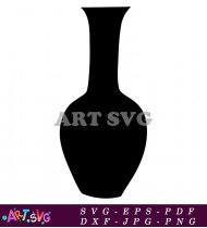 Simple Vase Outline Vector Black And White SVG