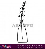 Simple Black And White Illustration Of Flowers SVG