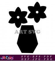 Black And White Flower Vase Silhouette SVG 5