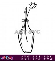 Flower Arrangement In A Simple Jar SVG