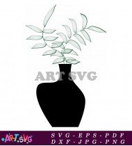 Simple Black And White Flower Arrangement SVG