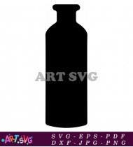 Black And White Flower Vase Silhouette Vector SVG