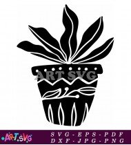 Unique Floral Vase Design with Black Flower SVG