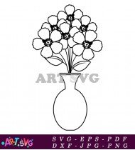 A Flower Arrangement In A Round Vase SVG