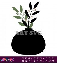 A Vase Filled With Flowers On Stems SVG