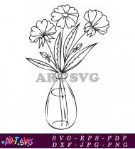 Elegant Minimalist Line Art Flower Design SVG