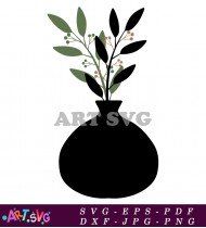 Outline Drawing Of Flowers And Vase SVG