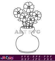 Hand Drawn Flower Vase Illustration SVG