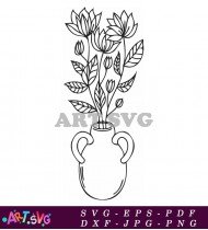 Modern Hand Drawn Floral Bouquet Design SVG