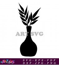 Black Vase With Small Flowers And Bold Design SVG 1