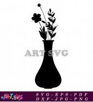 Hand Drawn Black And White Vase Vector SVG