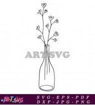 Elegant Line Art Illustration of Vase SVG