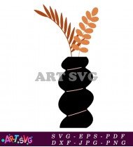 Simple Black And White Vase Clipart SVG