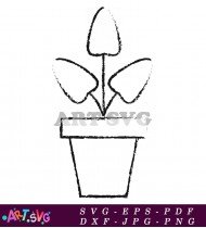 Hand Drawn Simple Flower Pot SVG