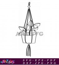 Hanging Plant Drawing Black And White SVG