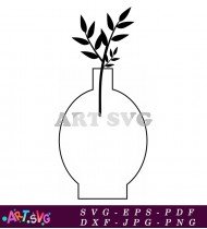 Simple Black And White Vase Vector SVG