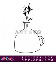 Flower Bouquet In Decorative Vase Design SVG