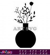 Black Silhouette Of A Simple Vase With SVG