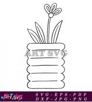 Free Printable Flower Vase Illustration Design SVG