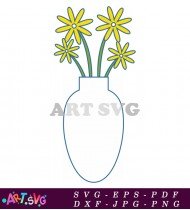 Free Printable Flower Vase Illustration Clipart SVG