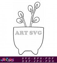 Elegant Small Potted Plant With Tiny Leaves SVG