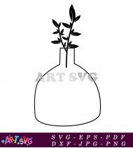 Classic Glass Vase For A Single Flower Stem SVG