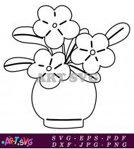 Rustic Floral Design With Elegant Style Vase SVG