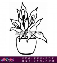 Plant In A Black And White Pot SVG 1