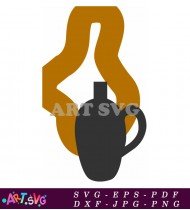 Black Vase With A Curved Handle SVG