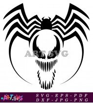 Venom Black And White Illustration Design SVG