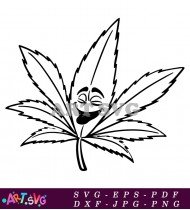 Weed Leaf Minimalist Smoking Design T-Shirt SVG