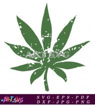 Weed Leaf Green Minimalist T-Shirt Design SVG