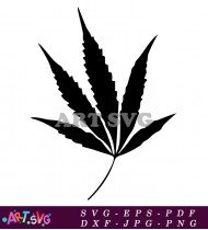 Marijuana Leaf Silhouette Isolated On White Background SVG