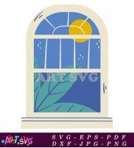 Sunbeams through Window Minimalist Bedroom Art SVG 1