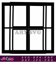 Double Doors Inside a Room Style SVG