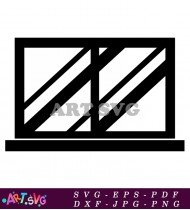 Modern Window With Diagonal Grille Pattern SVG