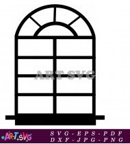 Traditional Multi Pane Arched Window Design SVG