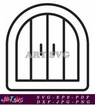 Small Glass French Door Design SVG