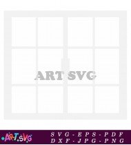 Empty White Frame Window with Clean Lines SVG