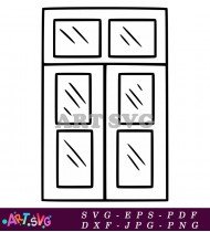 Black Window with Multiple Panes Design SVG