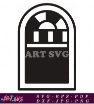 Arch Window With Decorative Interior Details SVG