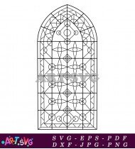 Black And White Window Frame With Glass SVG